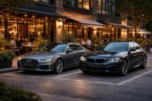découvrez où stationner votre audi a6 ou bmw série 5 en toute sécurité près des meilleurs restaurants pour profiter d'un repas sans souci.